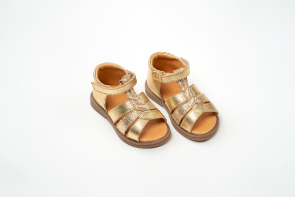 Sandales Bébé Fille en cuir doré – Image 3