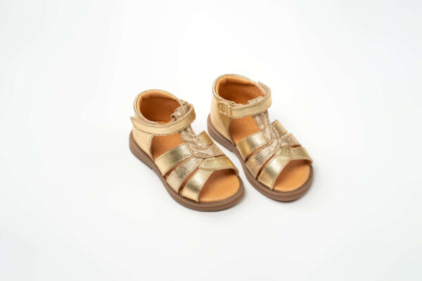 Sandales Bébé Fille en cuir doré – Image 3