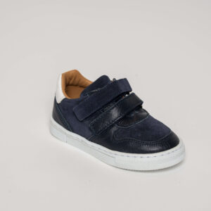 Baskets basses bébé garçon en cuir à scratch