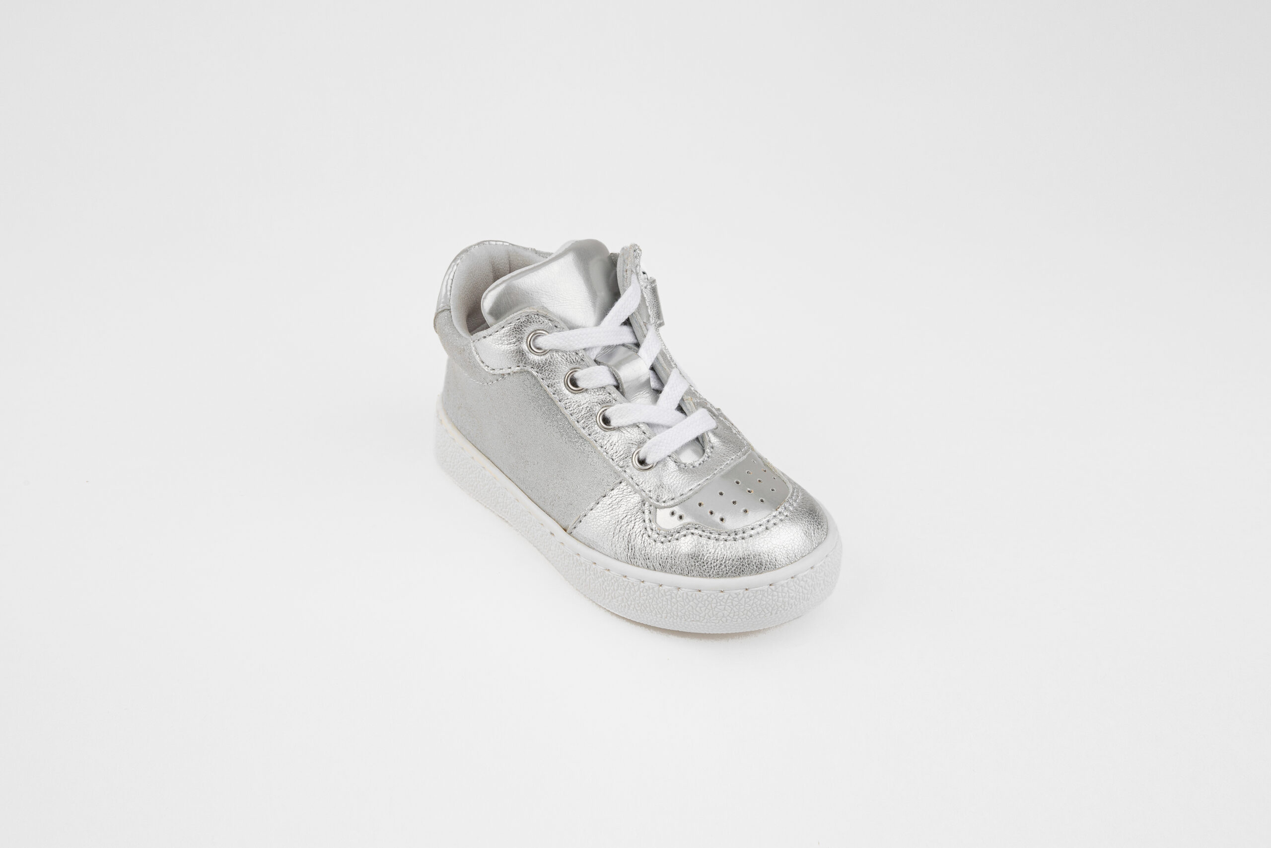 Baskets montantes en cuir métallique – Image 4
