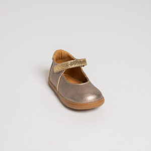 Ballerines bébé fille en cuir métallisé