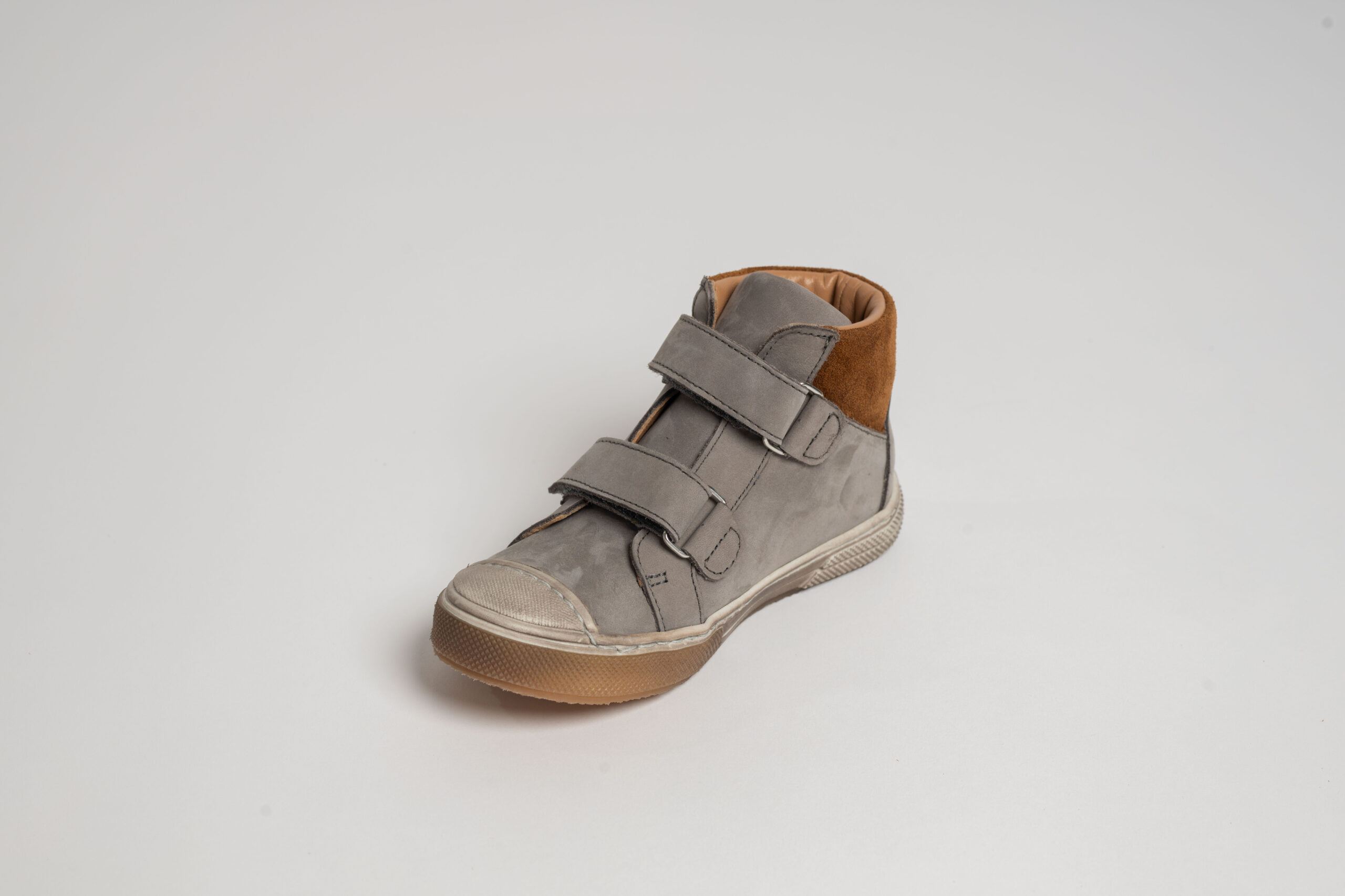 Baskets montantes enfant garçon en cuir à scratch – Image 2