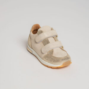 Baskets montantes bébé fille en cuir métallisé